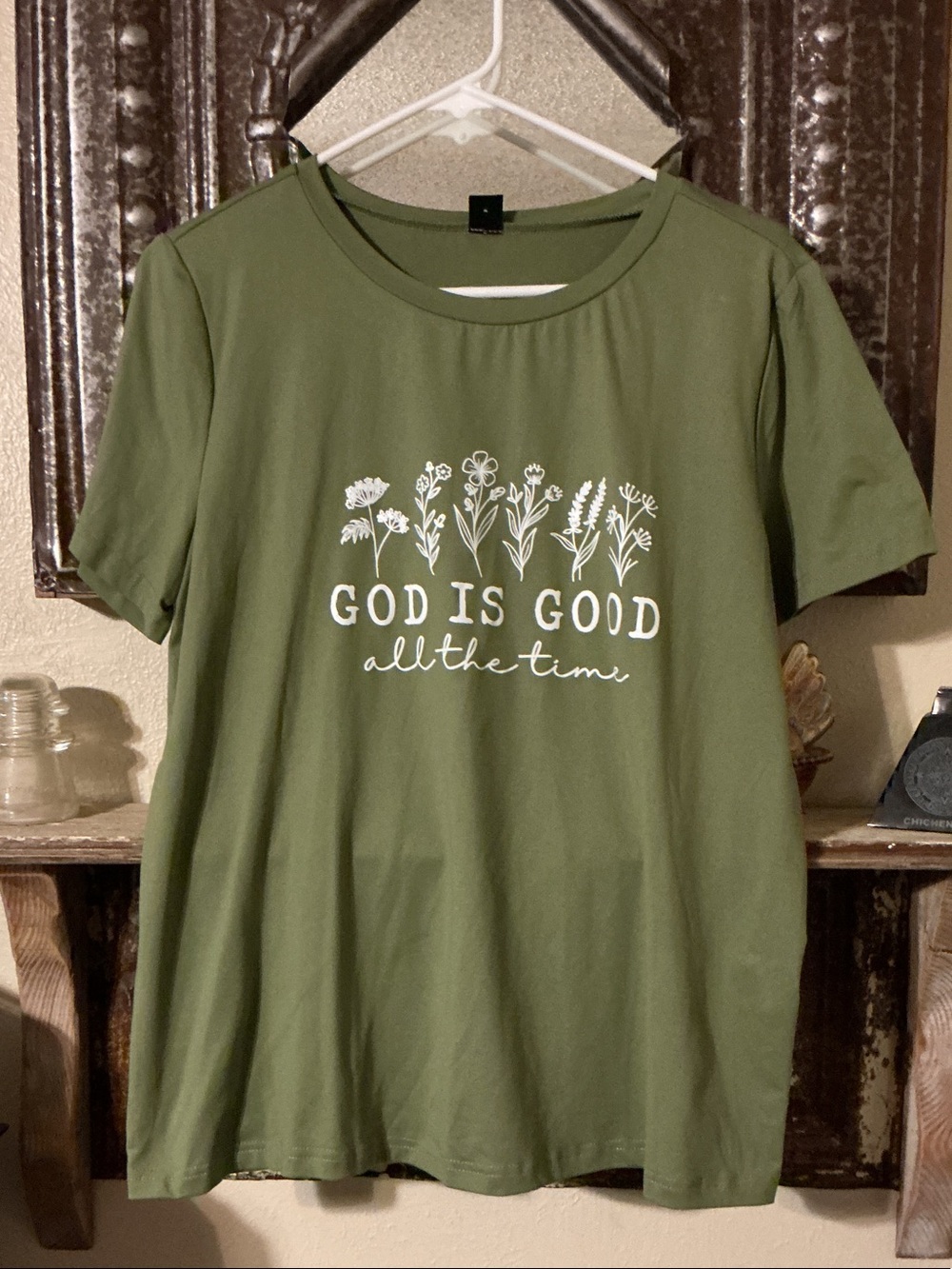 Olive Green Graphic Tee - God Is Good